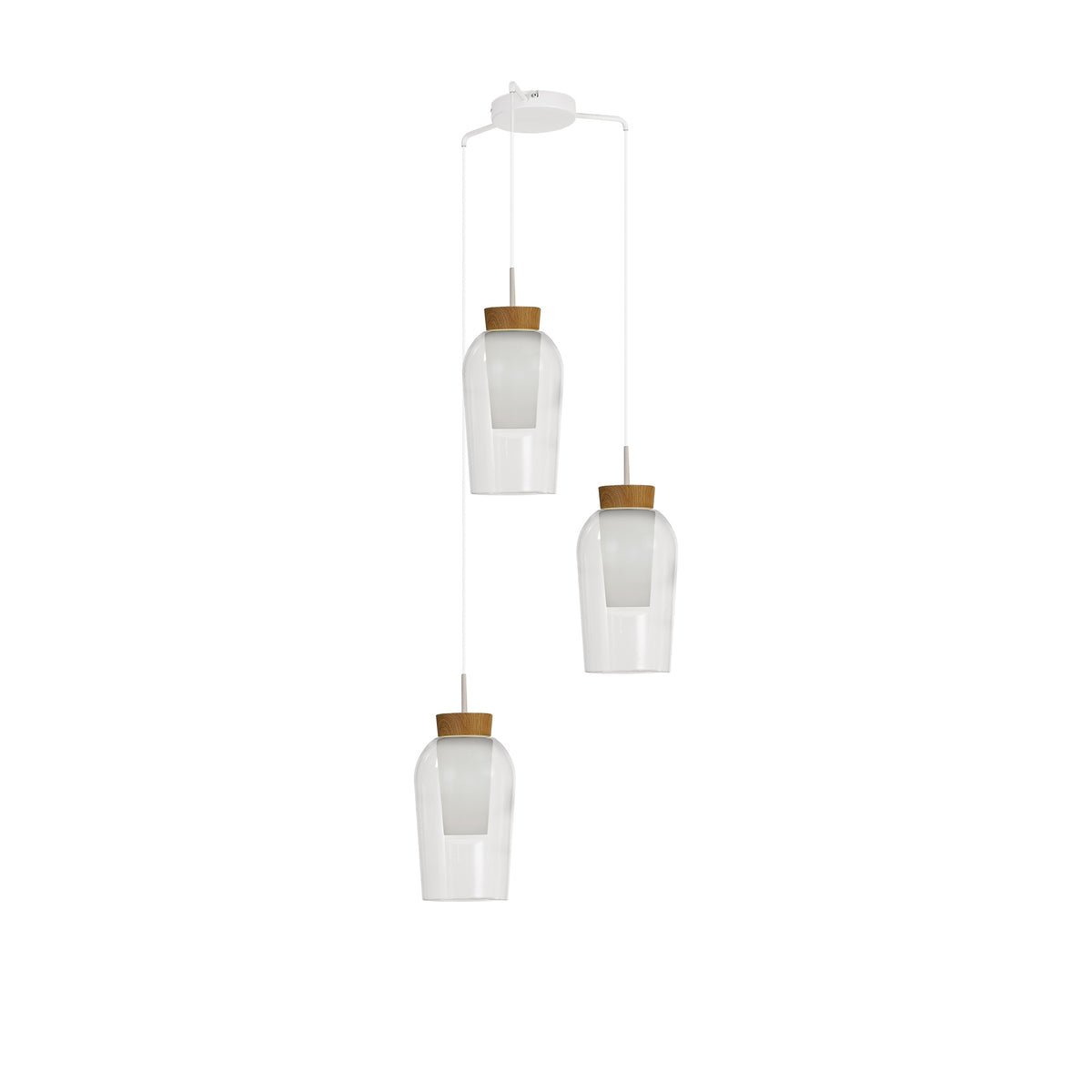 Suspension Nora 3 lumières, verre, Ø 53,4 cm
