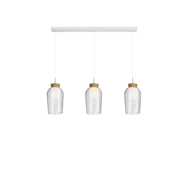 Suspension Nora 3 lumières, verre