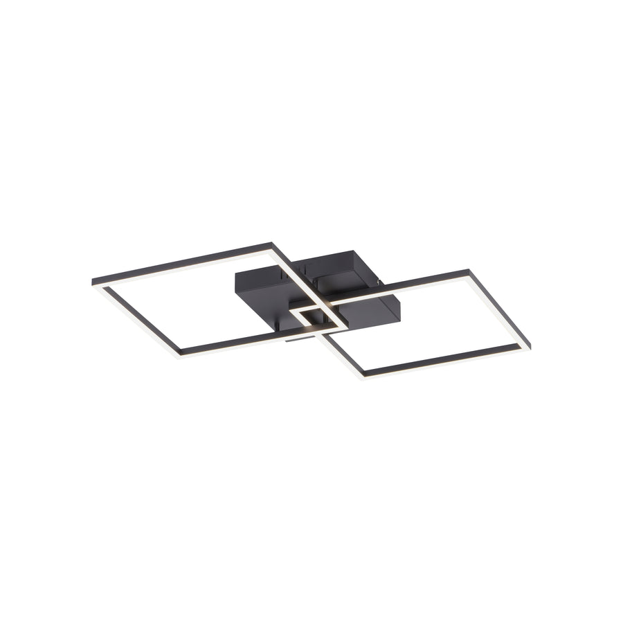 Plafonnier Iven noir, L 53 cm