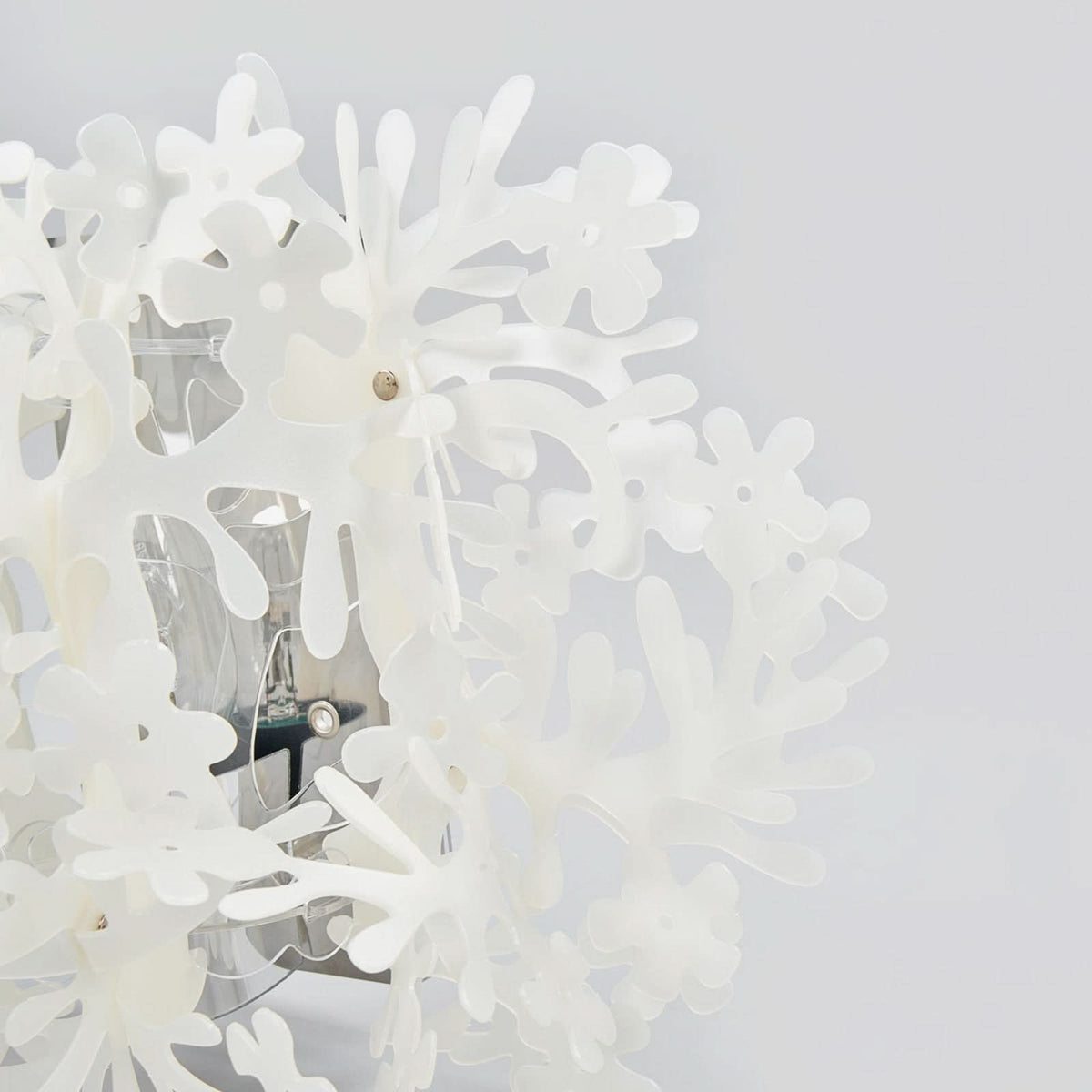 Applique murale Fiorella Mini en cristal, blanc, Ø 34 cm