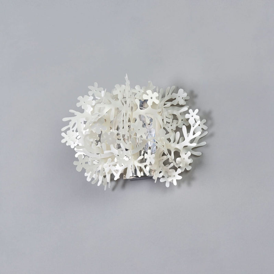 Applique murale Fiorella Mini en cristal, blanc, Ø 34 cm