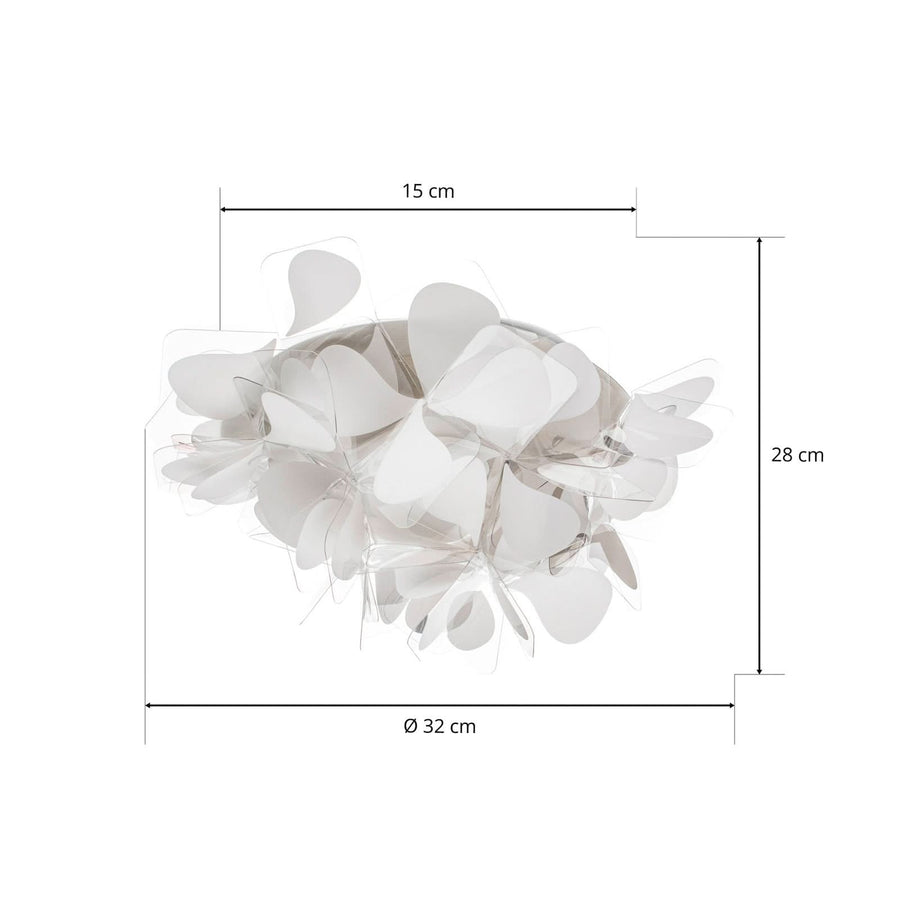 Applique murale Clizia Mama Non en cristal, blanc, 2 lumières, hauteur 28 cm