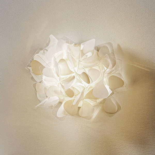 Applique murale Clizia Mama Non en cristal, blanc, 2 lumières, hauteur 28 cm