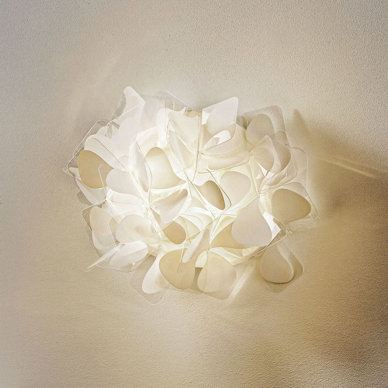 Applique murale Clizia Mama Non en cristal, blanc, 2 lumières, hauteur 28 cm