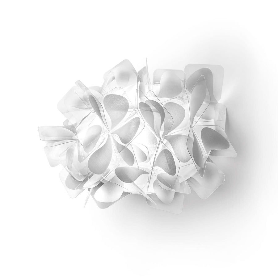 Applique murale Clizia Mama Non en cristal, blanc, 3 lumières, Ø 78 cm