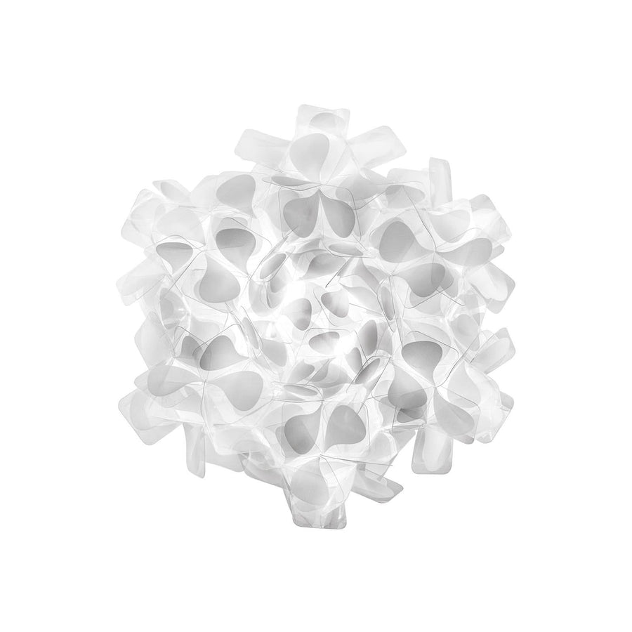 Applique murale Clizia Mama Non en cristal, blanc, 3 lumières, Ø 78 cm