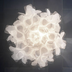 Applique murale Clizia Mama Non en cristal, blanc, 2 lumières, Ø 53 cm