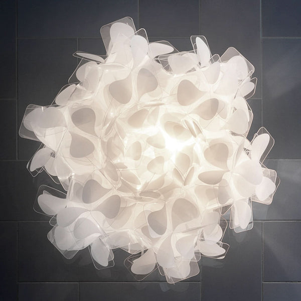 Applique murale Clizia Mama Non en cristal, blanc, 2 lumières, Ø 53 cm