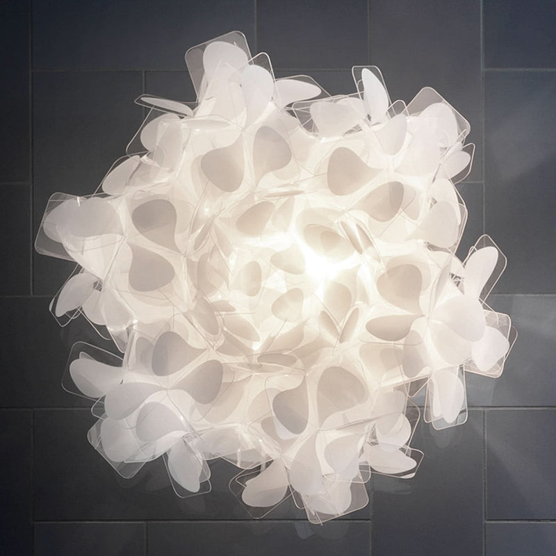Applique murale Clizia Mama Non en cristal, blanc, 2 lumières, Ø 53 cm