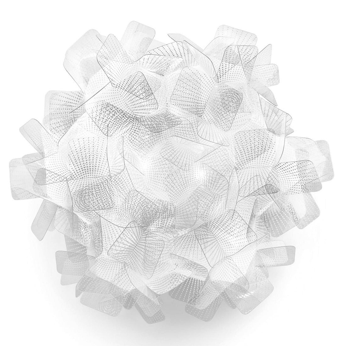 Applique murale Clizia Pixel en cristal, blanc, 2 lumières, Ø 53 cm