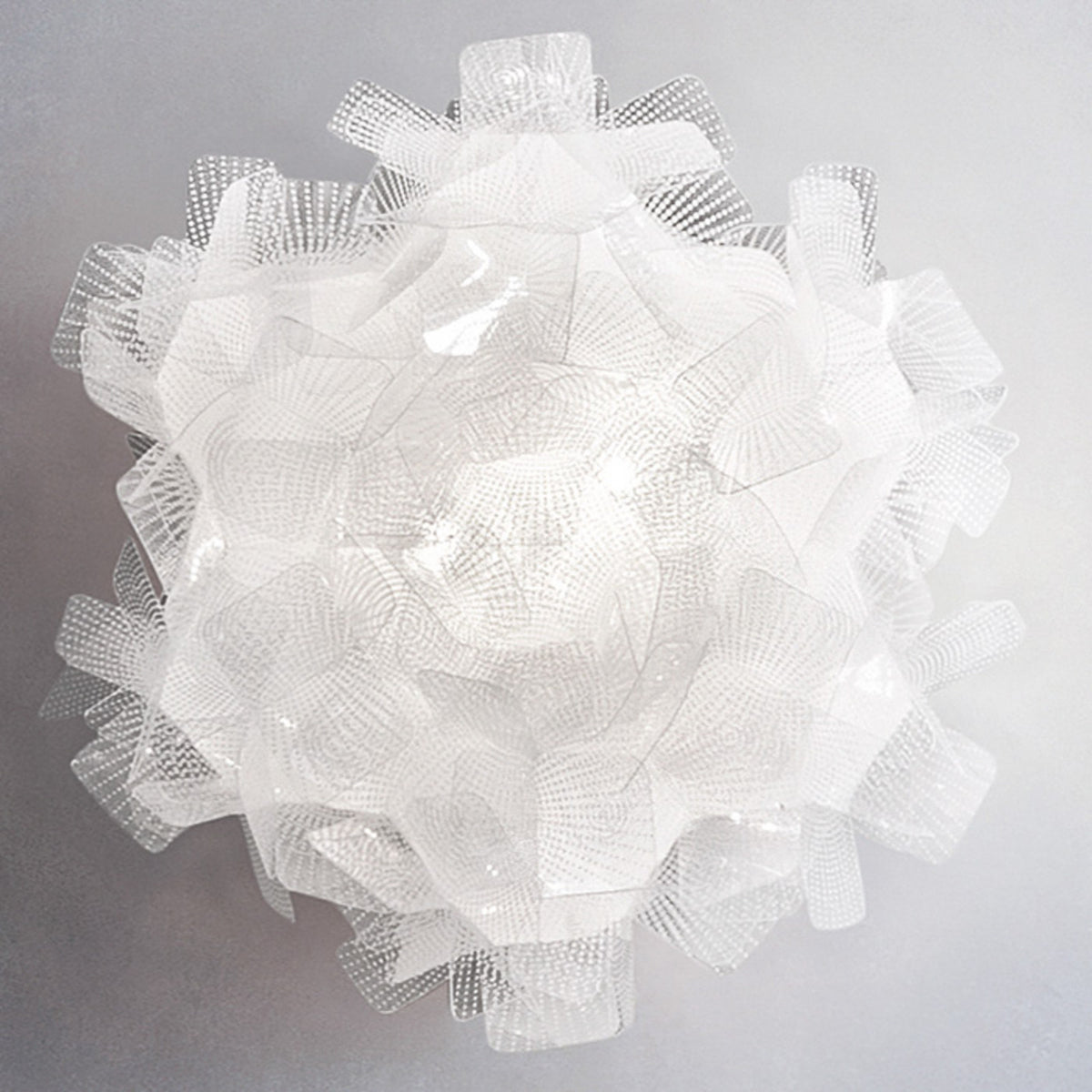 Applique murale Clizia Pixel en cristal, blanc, 2 lumières, Ø 53 cm
