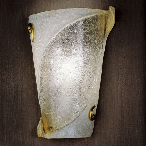 Applique murale Atene 60 en verre, ambre et brun, hauteur 30 cm