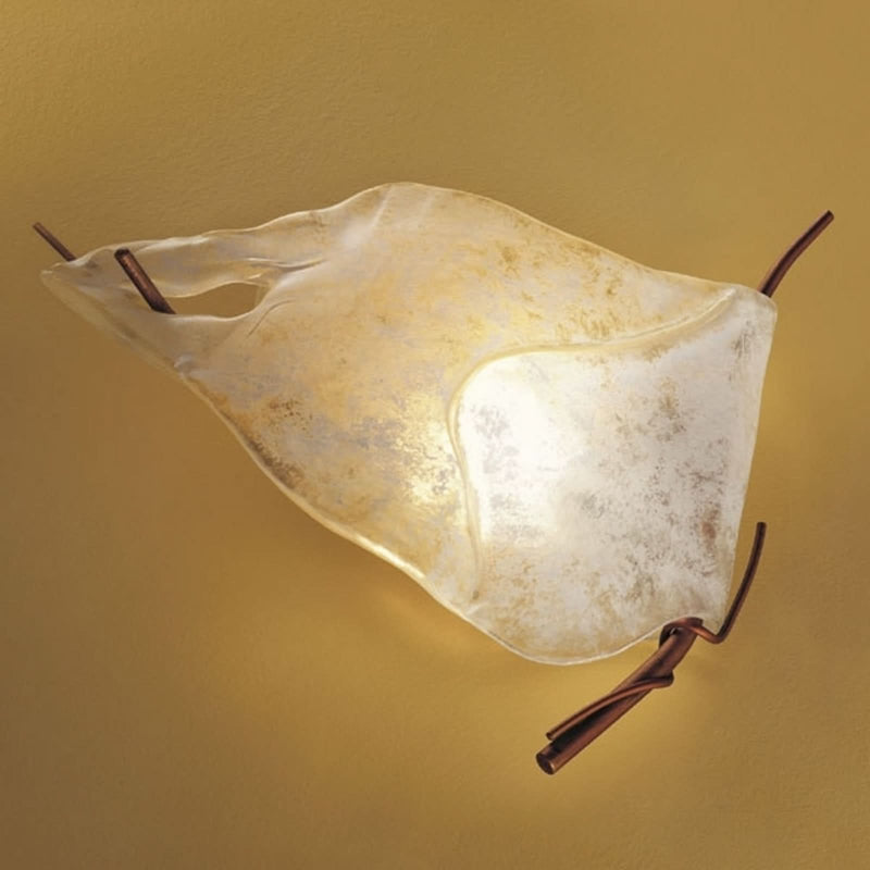 Applique murale Firenze 63 en verre, ambre et brun, hauteur 48 cm