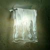 Applique murale Murano en verre, argent et transparent, hauteur 24 cm