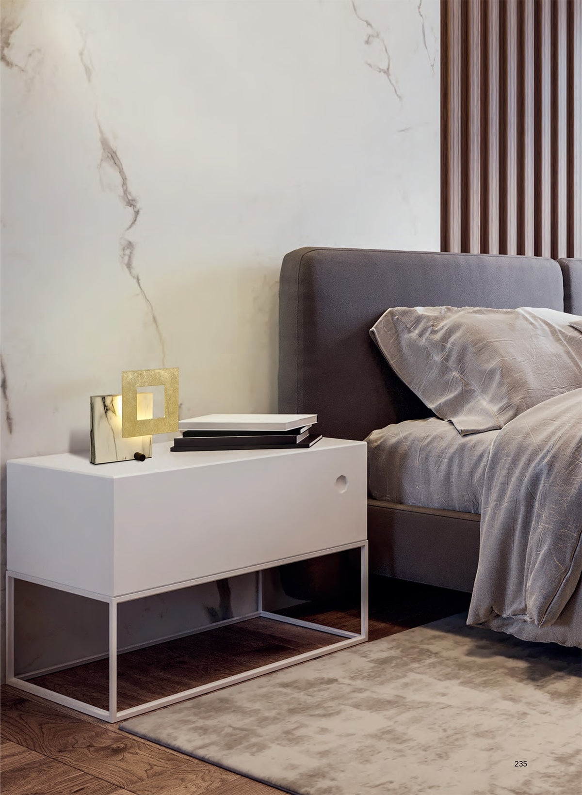 Lampe à poser LED Dalia, marbre