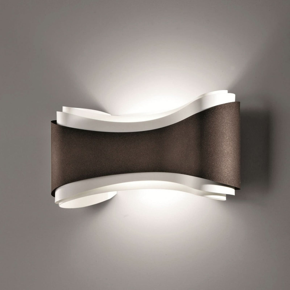 Applique murale Ionica en acier, bronze et blanc, hauteur 20 cm