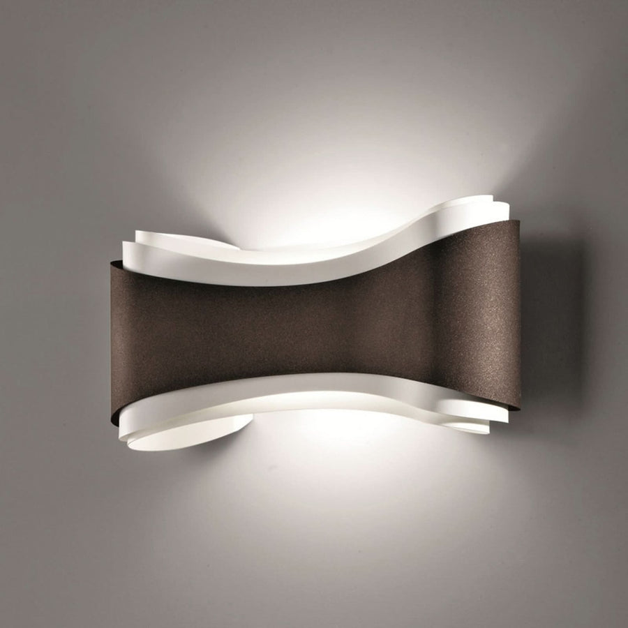 Applique murale Ionica en acier, bronze et blanc, hauteur 20 cm