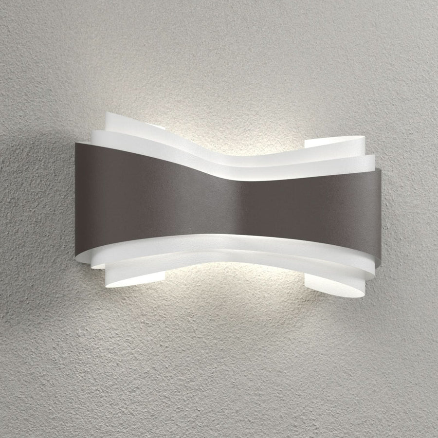 Applique murale Ionica en acier, bronze et blanc, hauteur 20 cm