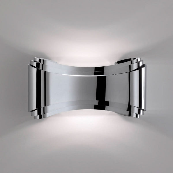 Applique murale LED Ionica en acier, chrome, hauteur 16 cm