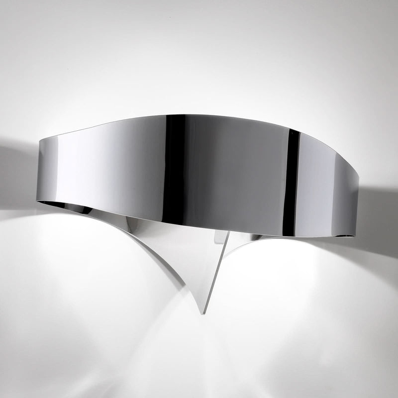Applique murale LED Scudo en acier, chrome, hauteur 16 cm