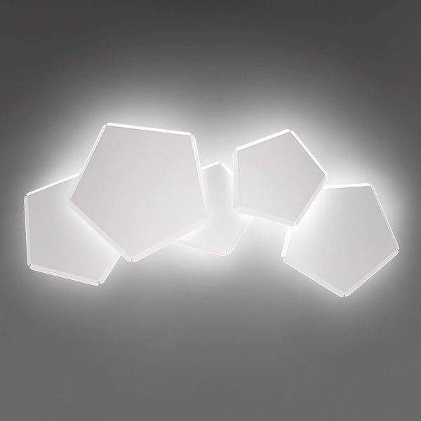 Applique murale LED Pleiadi en métal, blanc, hauteur 45 cm