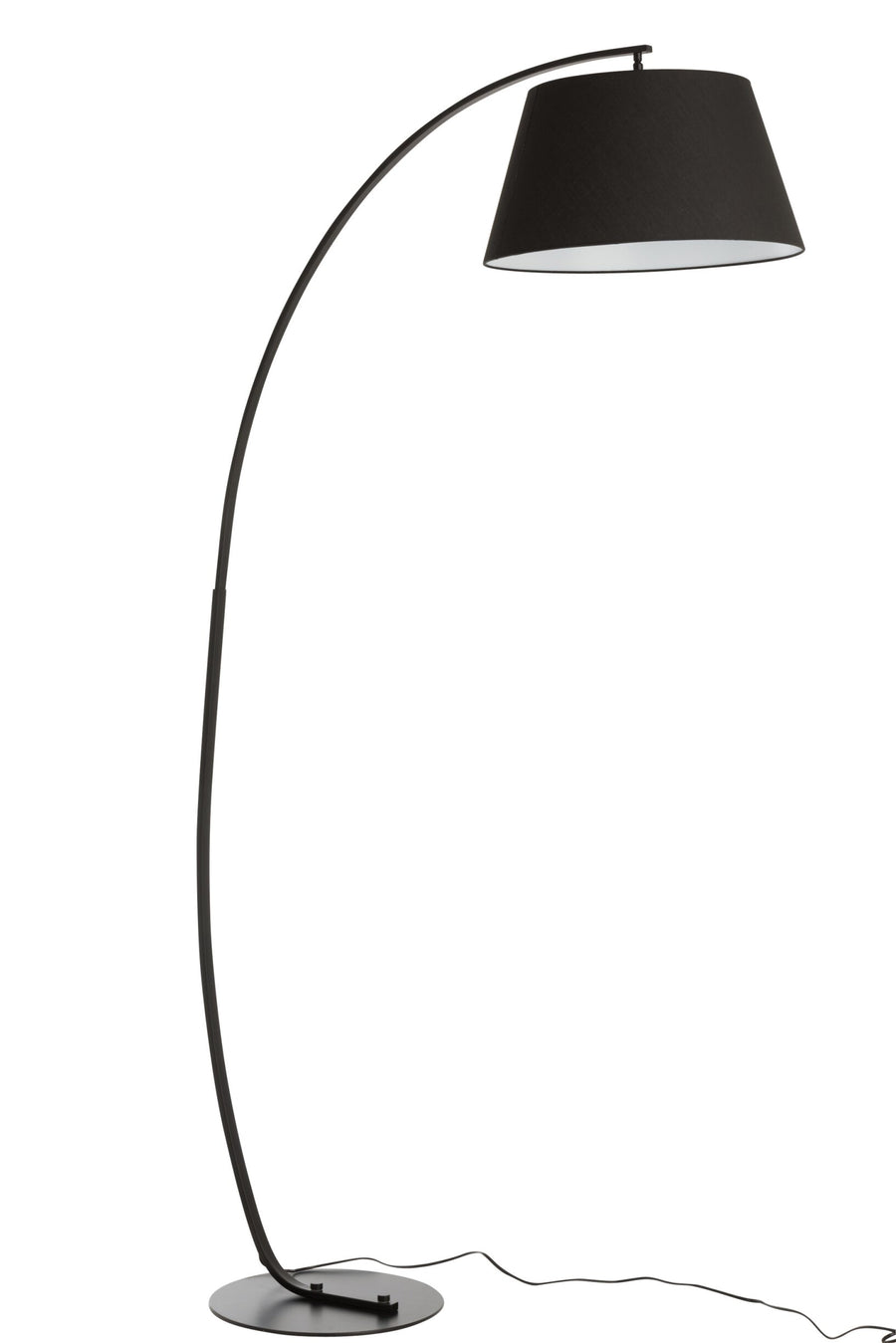 Lampadaire arc en métal noir