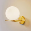 Applique murale Jugen en verre, laiton et blanc, Ø 20 cm