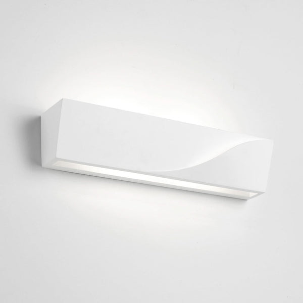 Applique murale Pellene en plâtre, blanc, 2 lumières, hauteur 7,5 cm