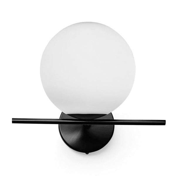 Applique murale Jugen en verre, noir et blanc, hauteur 26,7 cm