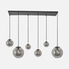 Suspension verre fumé noire, globes Ø 40 cm | Bollique