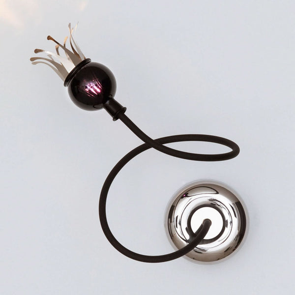 Applique murale Poppy en verre, noir et violet