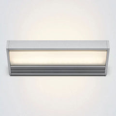 Applique murale LED SML en aluminium, argent et transparent satiné, hauteur 2,5 cm