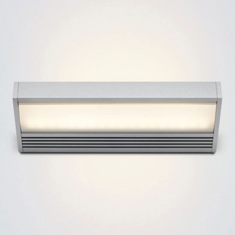 Applique murale LED SML en aluminium, argent et transparent satiné, hauteur 2,5 cm