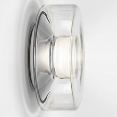 Applique murale LED Curling Wall M en verre, transparent, Ø 25 cm