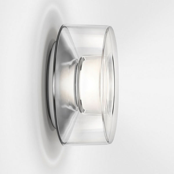 Applique murale LED Curling Wall S en aluminium, transparent, Ø 16 cm