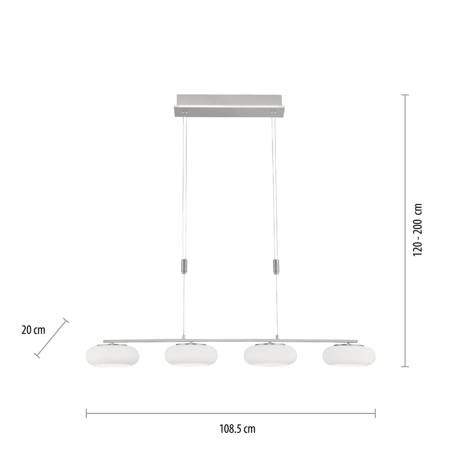 Suspension Q-Etienne acier, P 108,5 cm