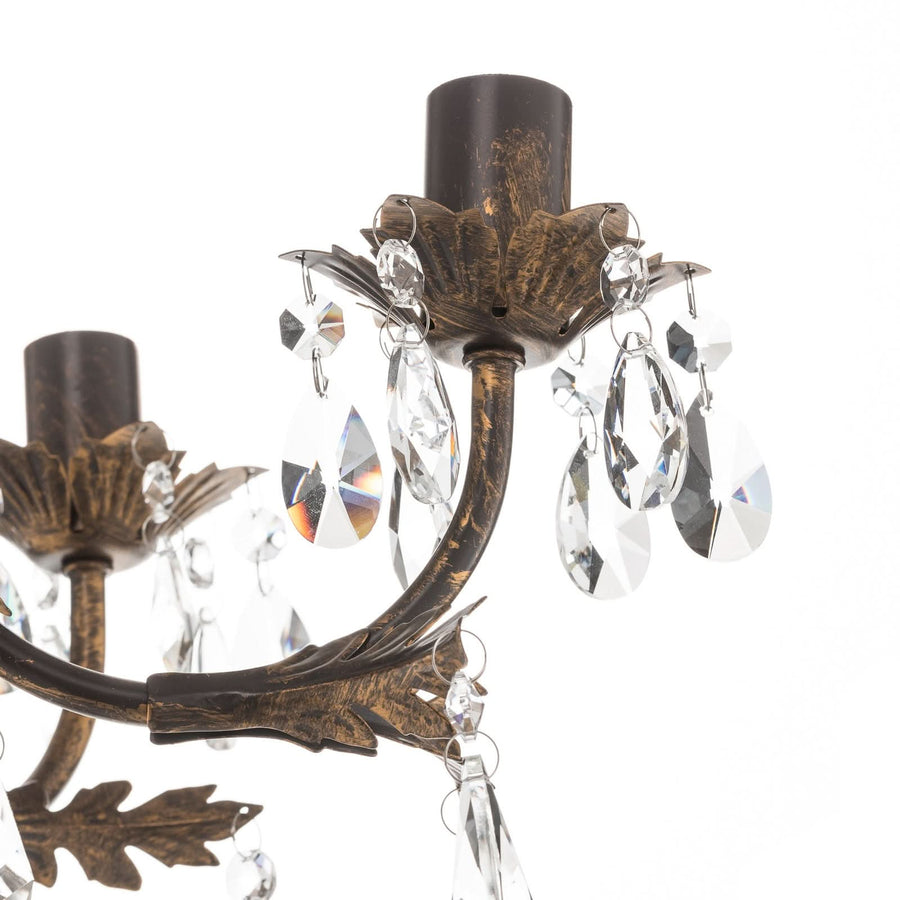 Applique murale Teresa en cristal, bronze et transparent, 3 lumières, hauteur 51 cm