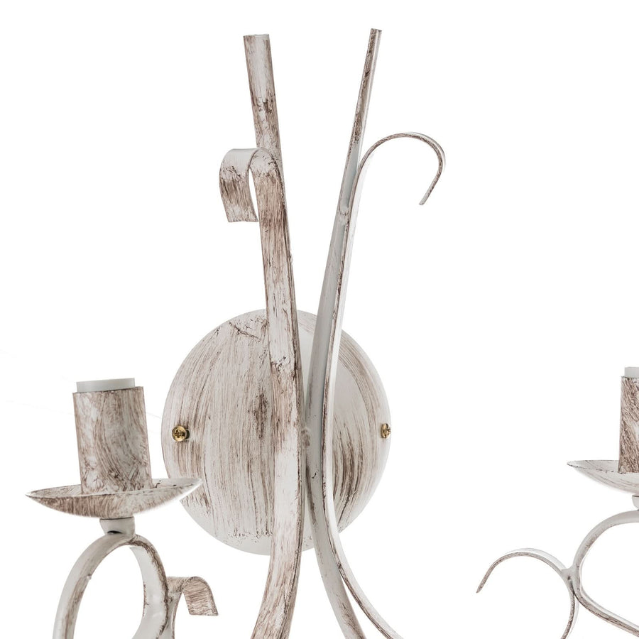Applique murale Pompei en métal, blanc, 2 lumières, hauteur 40 cm