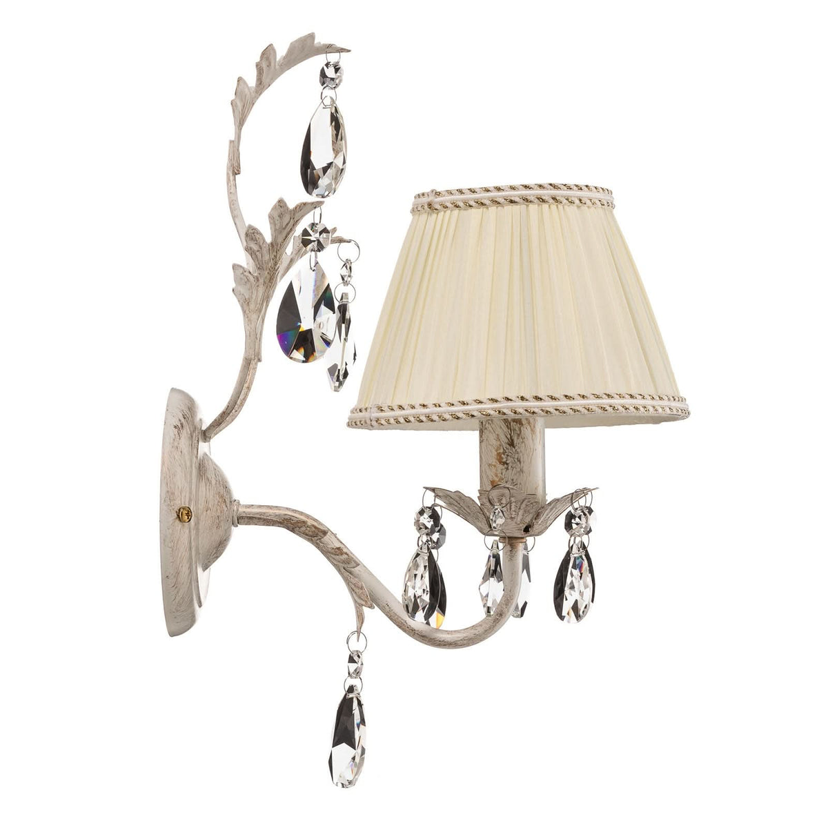 Applique murale Karen en cristal, ivoire, hauteur 30 cm