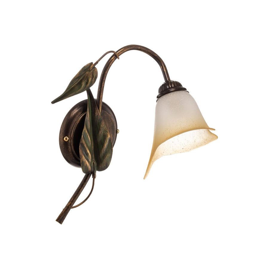 Applique murale Miranda en verre, bronze et vert, hauteur 35 cm