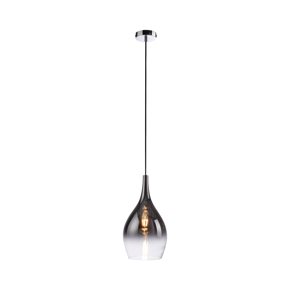 Suspension Pilua chromée, verre