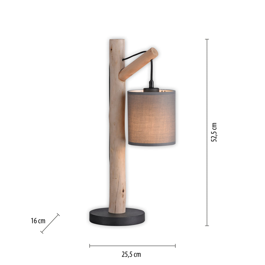 Lampe à poser Green Trib bois et beige