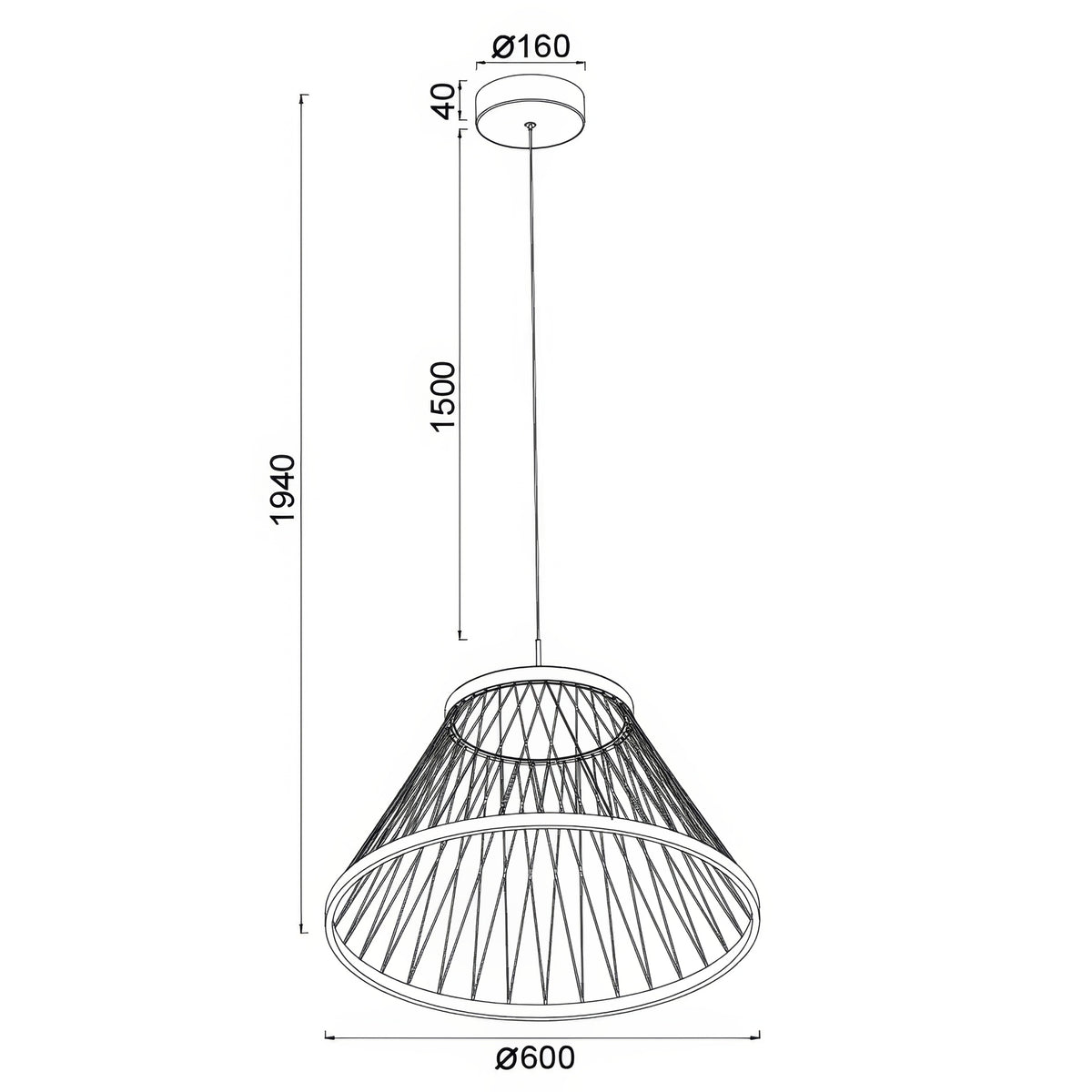 Suspension LED Spider grise, Ø 60 cm