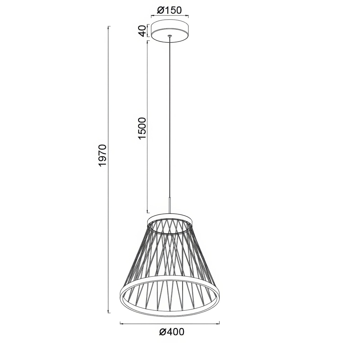 Suspension LED Spider grise, Ø 40 cm