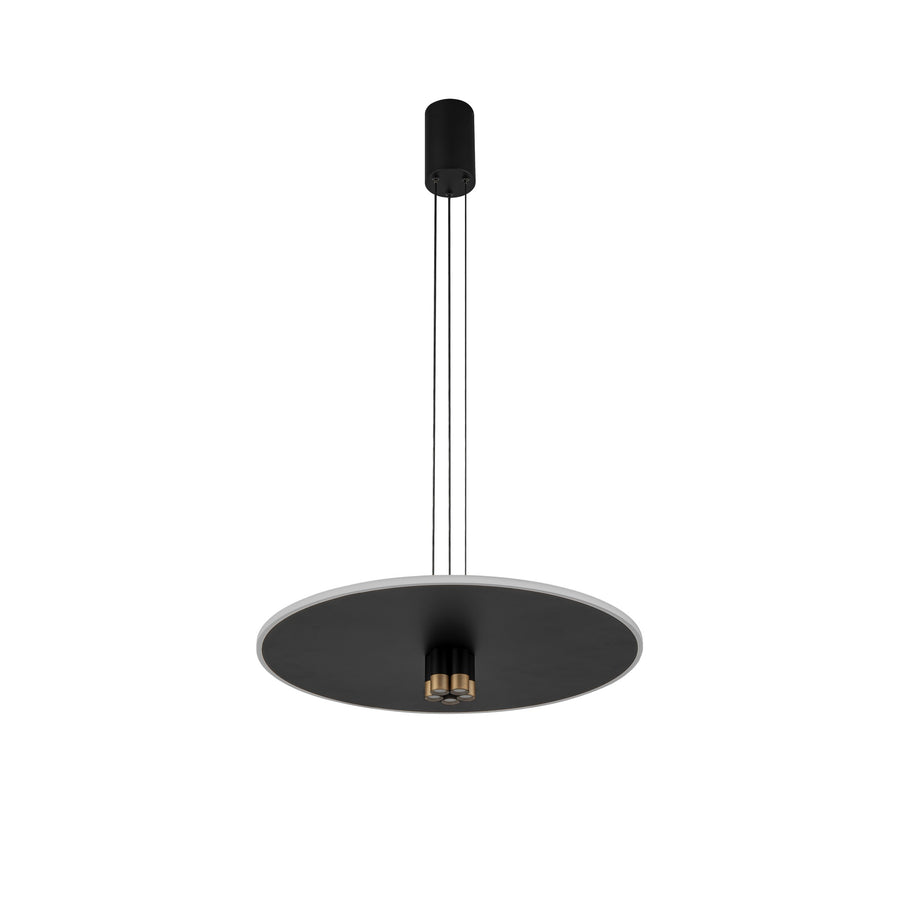 Suspension LED Nomada noire et dorée, Ø 58 cm