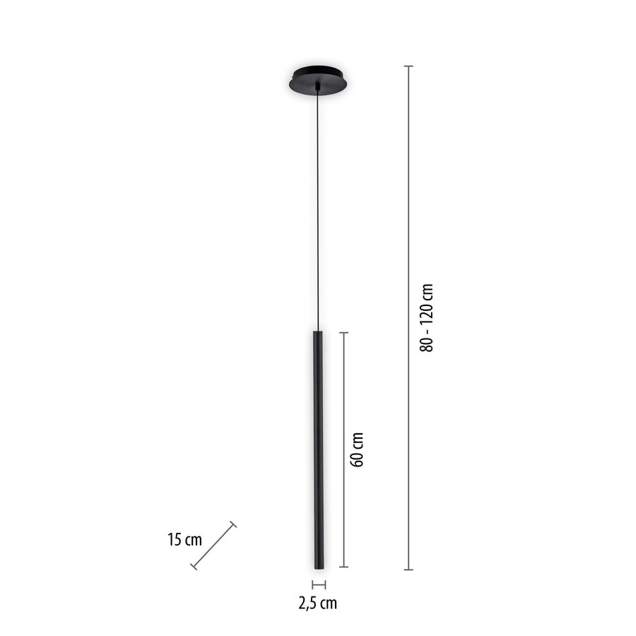 Suspension Flute noire