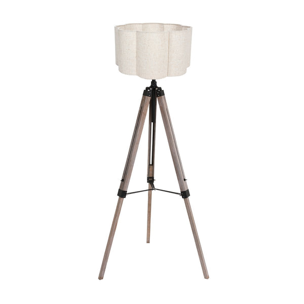 Lampadaire FloraWave noir, abat-jour crème clair Ø40 cm, réf. 4942ZW