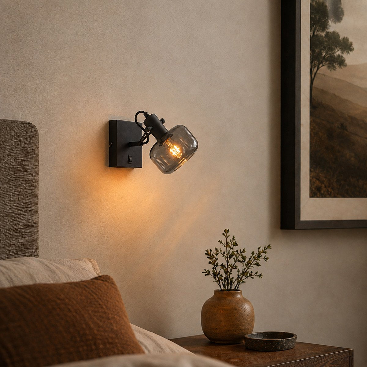 Applique murale Glaslic noir