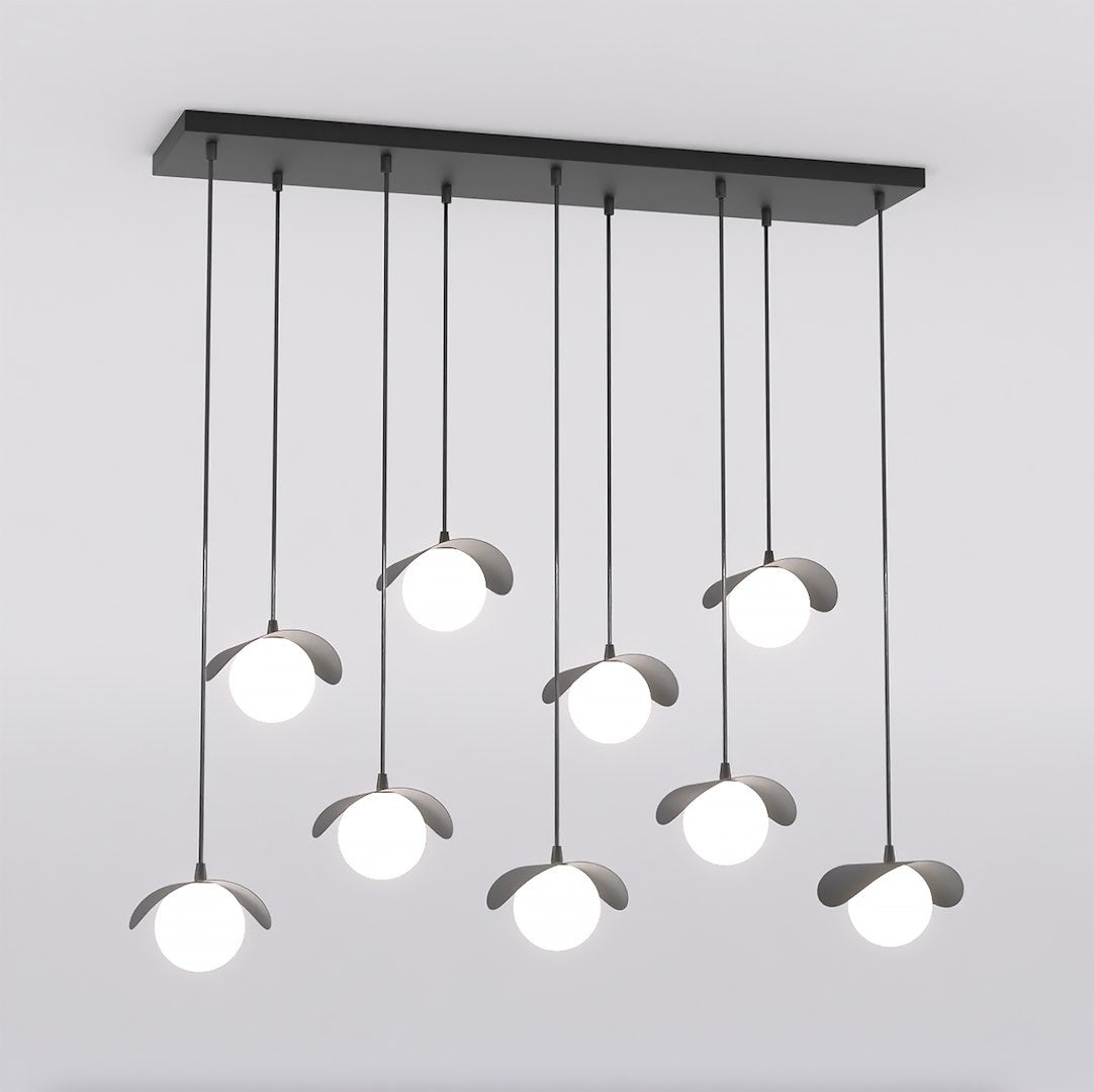 Seconde vue de face, tiges fines et coupelles metalliques au-dessus des spheres