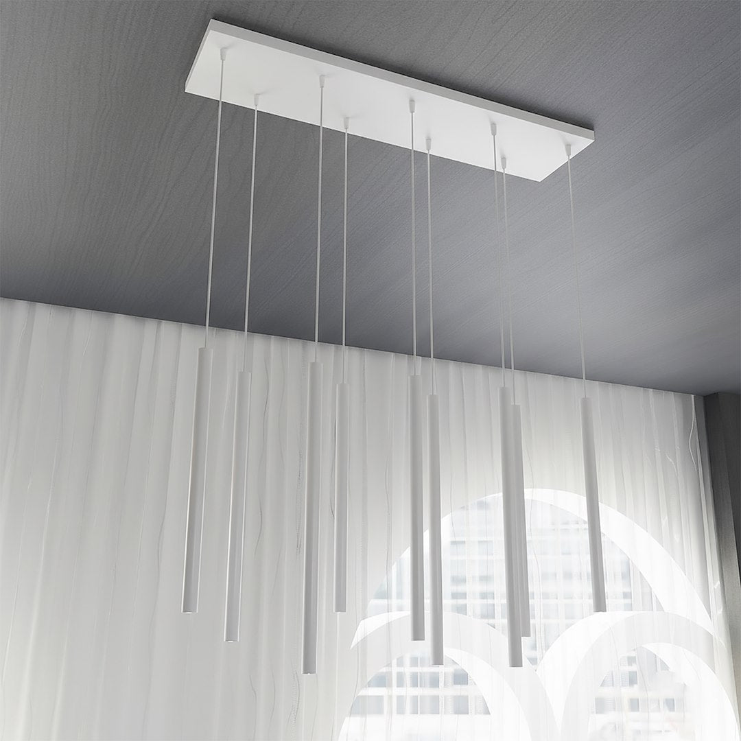 Suspension Selter 9 lumières blanche